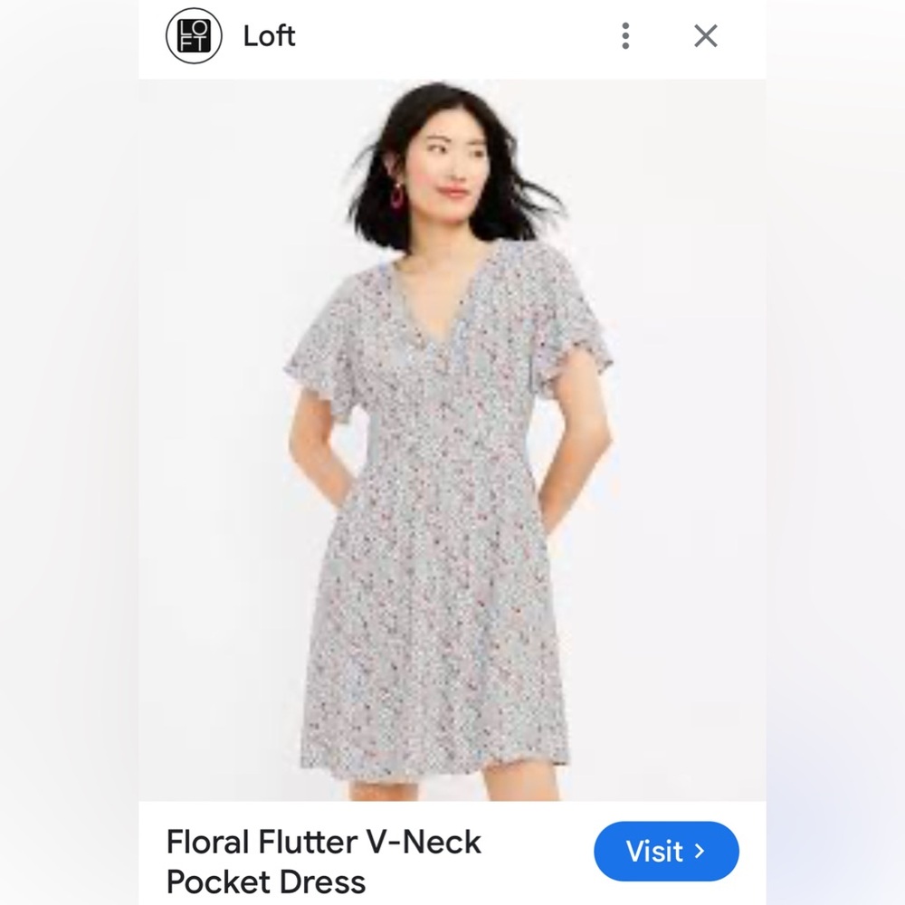 LOFT Floral Flutter Dress